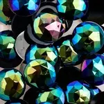 Acrylic Round Flat Back Rhinestones 25mm Black AB 100pcs