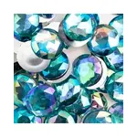 Acrylic Round Flat Back Rhinestones 25mm Aqua AB 100pcs