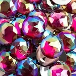 Acrylic Round Flat Back Rhinestones 25mm Fuchsia AB 100pcs