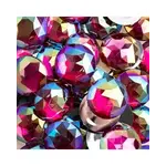 Acrylic Round Flat Back Rhinestones 25mm Fuchsia AB 100pcs