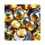 Acrylic Round Flat Back Rhinestones 25mm Gold AB 100pcs