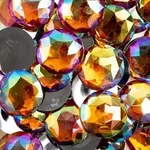 Acrylic Round Flat Back Rhinestones 25mm Orange AB 100pcs