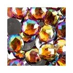 Acrylic Round Flat Back Rhinestones 25mm Orange AB 100pcs