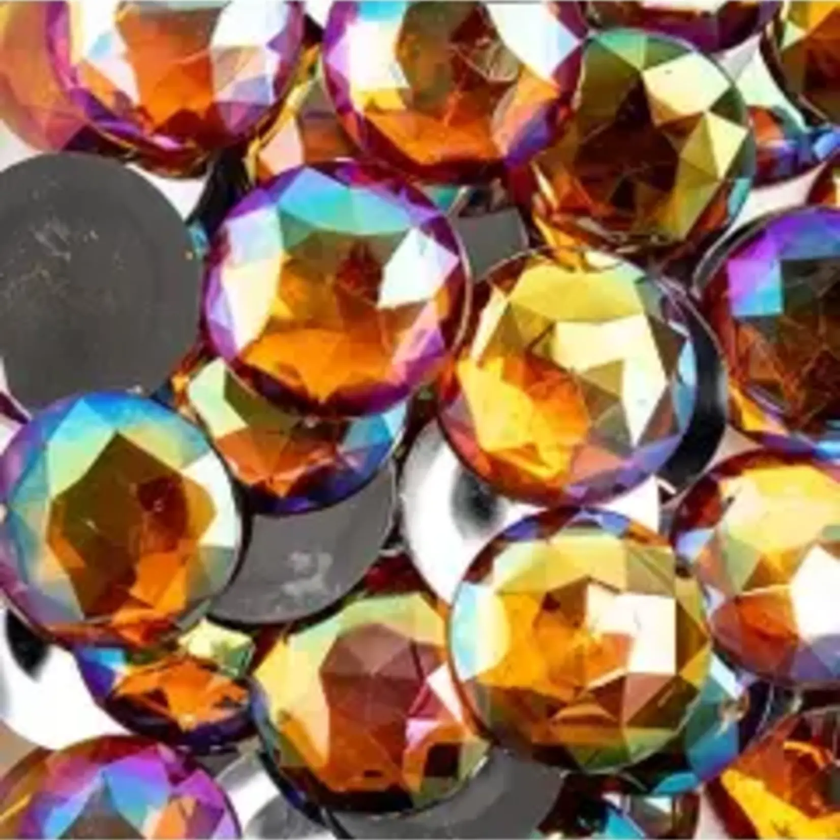 Acrylic Round Flat Back Rhinestones 25mm Orange AB 100pcs
