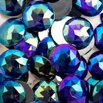Acrylic Round Flat Back Rhinestones 25mm Purple AB 100pcs