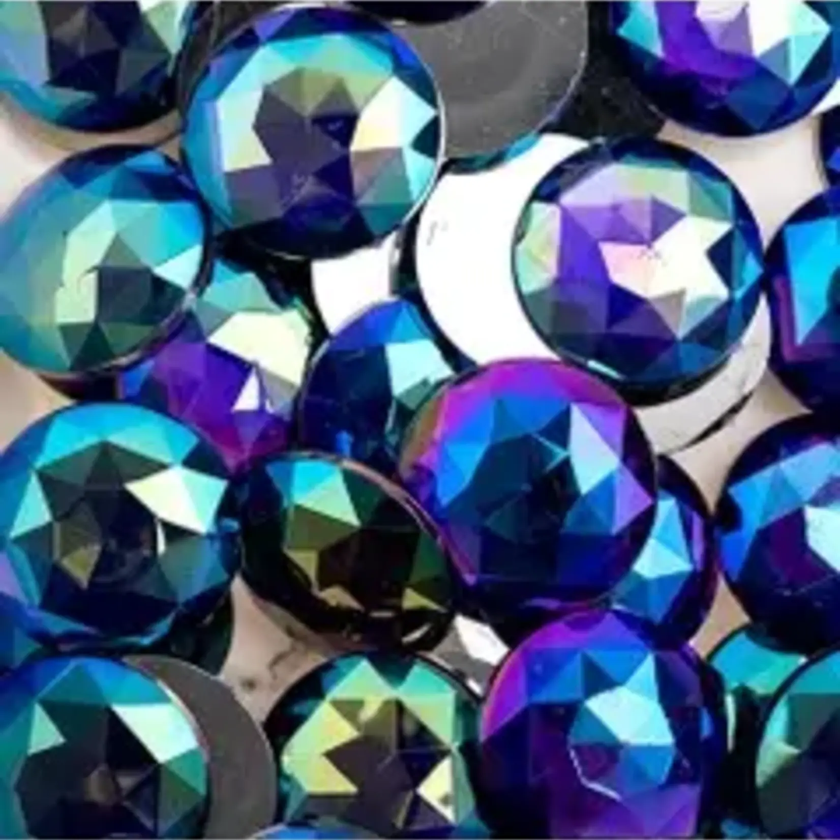 Acrylic Round Flat Back Rhinestones 25mm Purple AB 100pcs