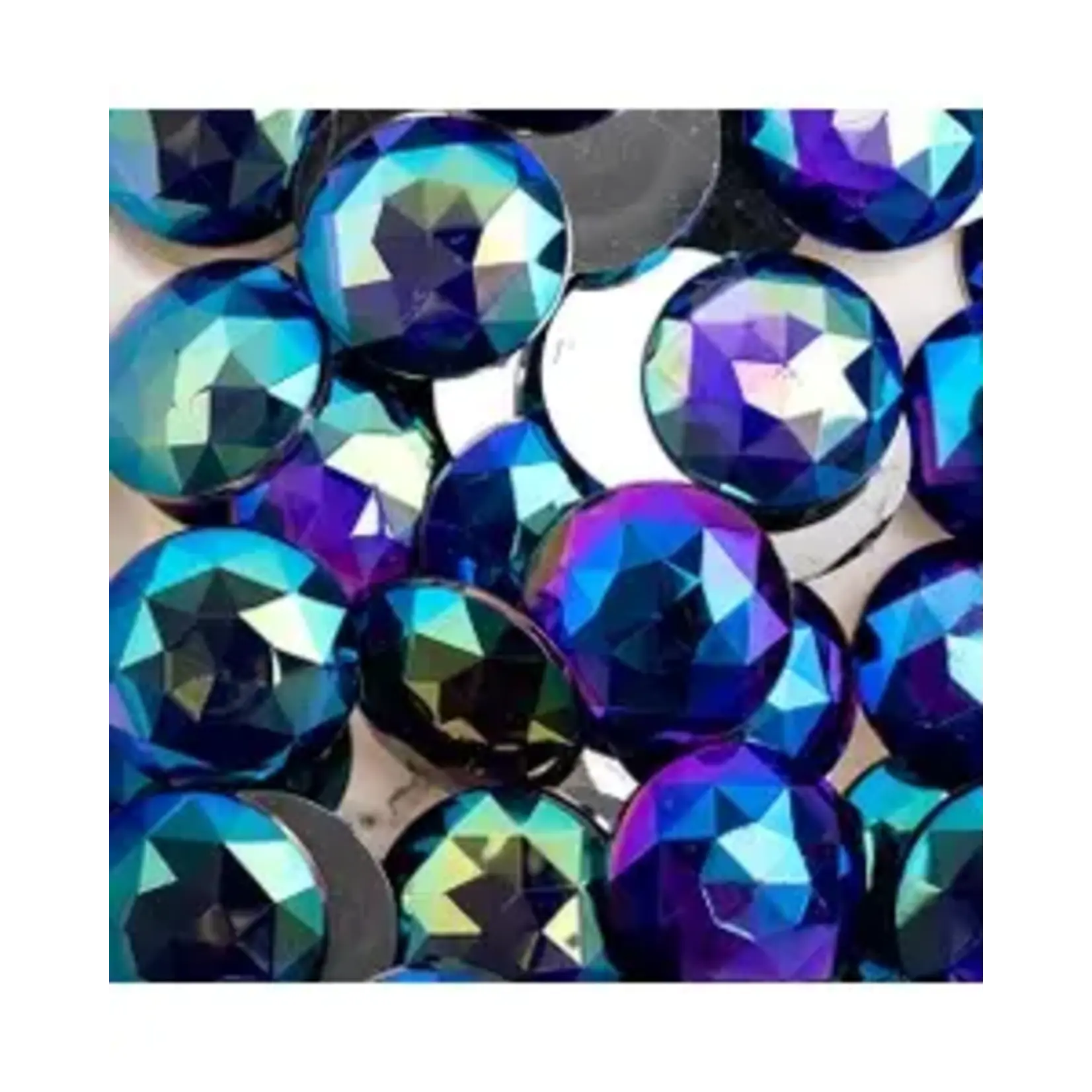 Acrylic Round Flat Back Rhinestones 25mm Purple AB 100pcs