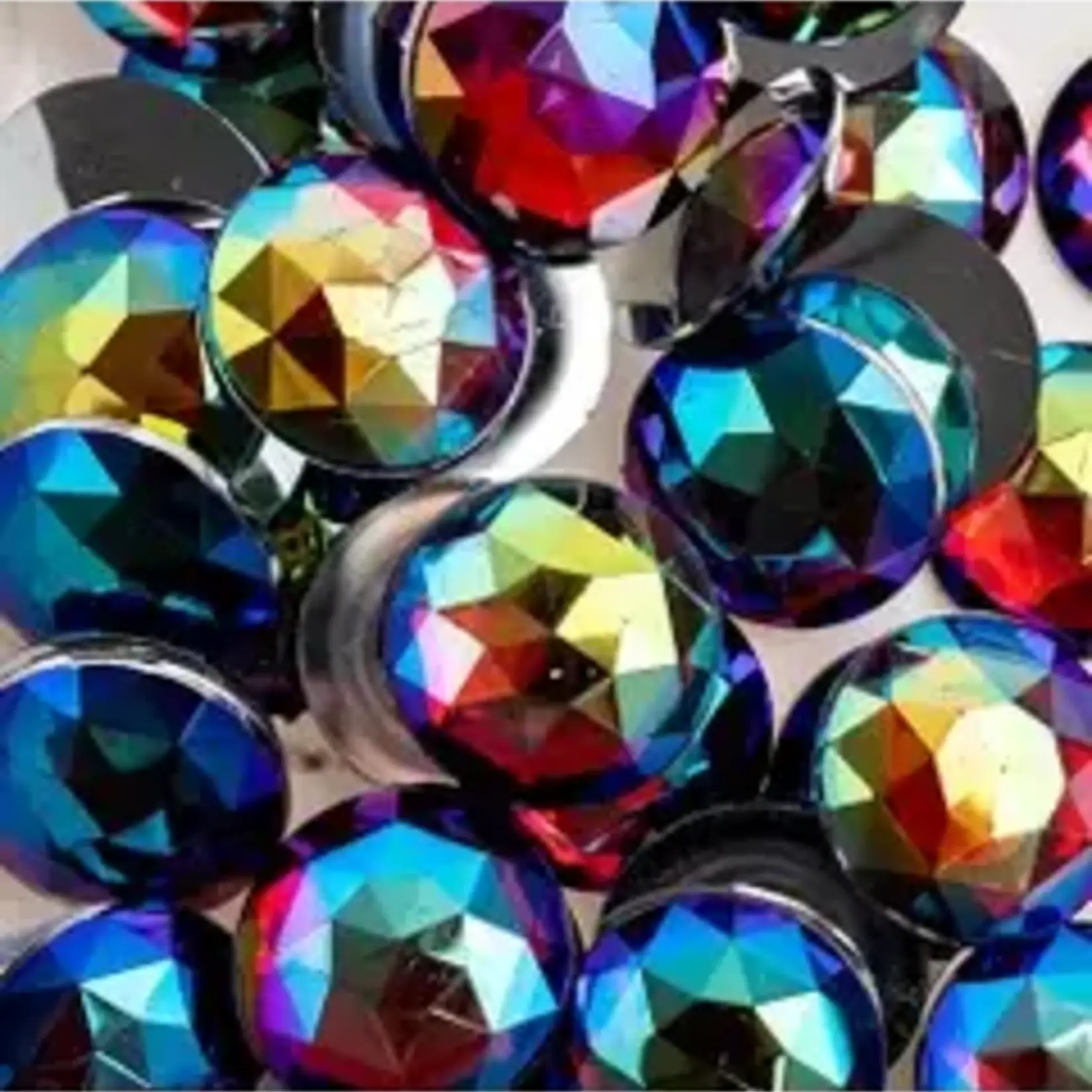 Acrylic Round Flat Back Rhinestones 25mm Red AB 100pcs