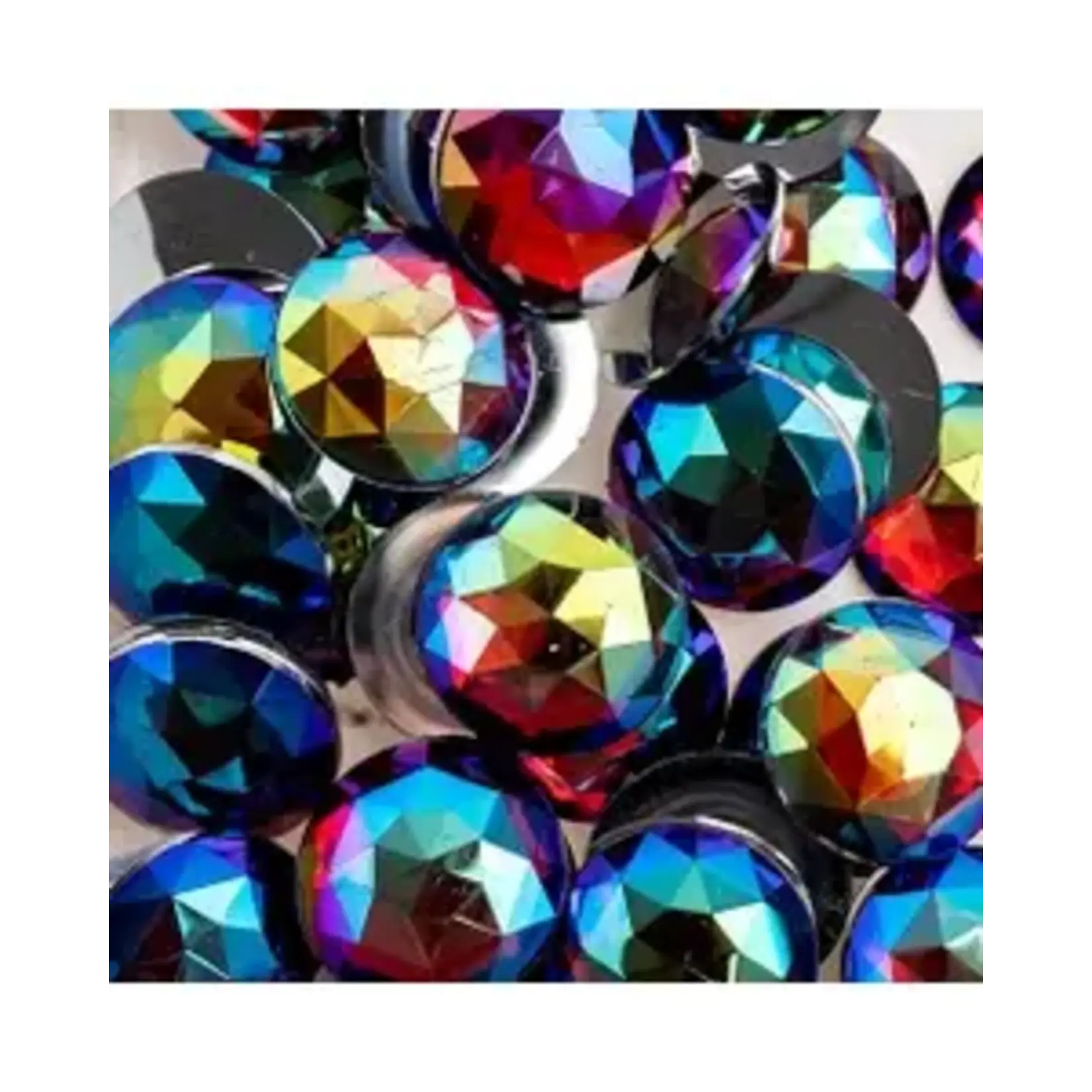 Acrylic Round Flat Back Rhinestones 25mm Red AB 100pcs