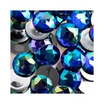 Acrylic Round Flat Back Rhinestones 25mm Royal Blue AB 100pcs