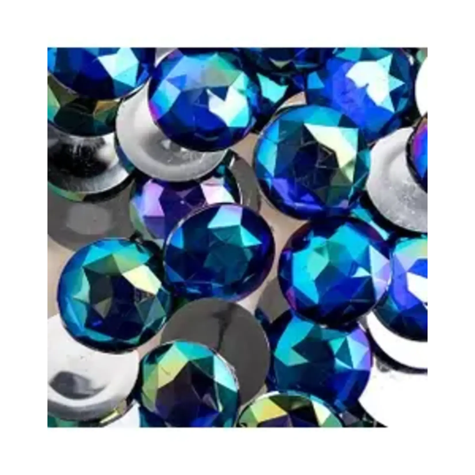 Acrylic Round Flat Back Rhinestones 25mm Royal Blue AB 100pcs