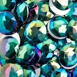 Acrylic Round Flat Back Rhinestones 25mm Turquoise AB 100pcs