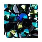 Acrylic Rivoli Flat Back Rhinestones 14mm Black AB 200pcs