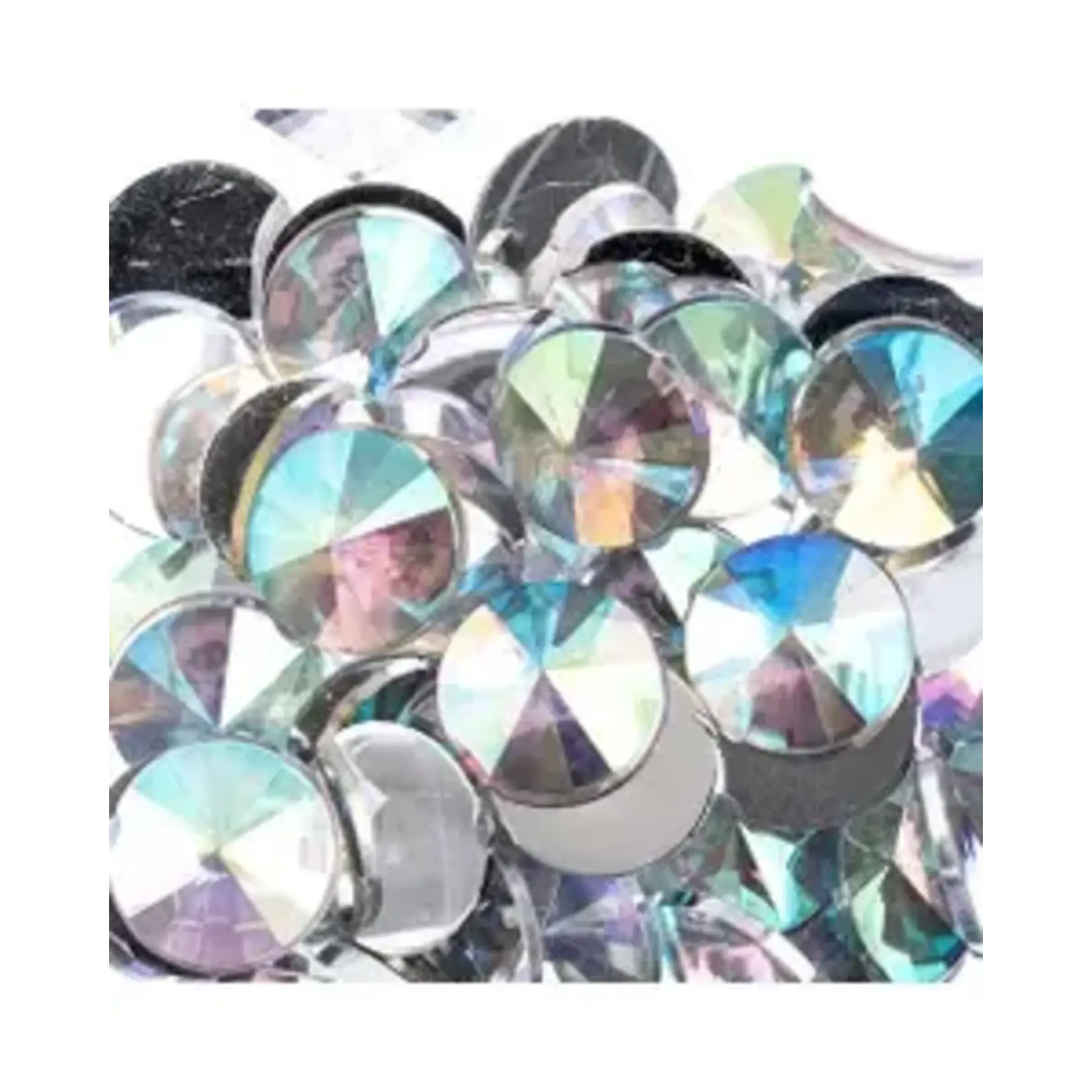 Acrylic Rivoli Flat Back Rhinestones 14mm Crystal AB 200pcs