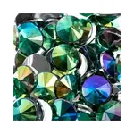 Acrylic Rivoli Flat Back Rhinestones 14mm Green AB 200pcs