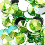Acrylic Rivoli Flat Back Rhinestones 14mm Peridot AB 200pcs