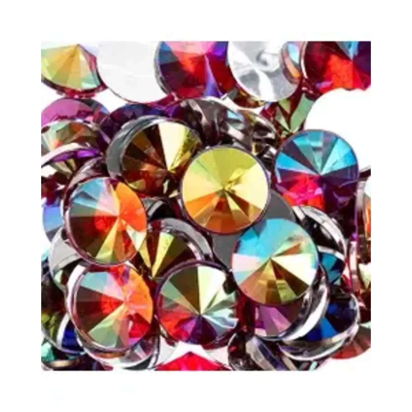 Acrylic Rivoli Flat Back Rhinestones 14mm Red AB 200pcs