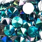 Acrylic Rivoli Flat Back Rhinestones 14mm Turquoise AB 200pcs