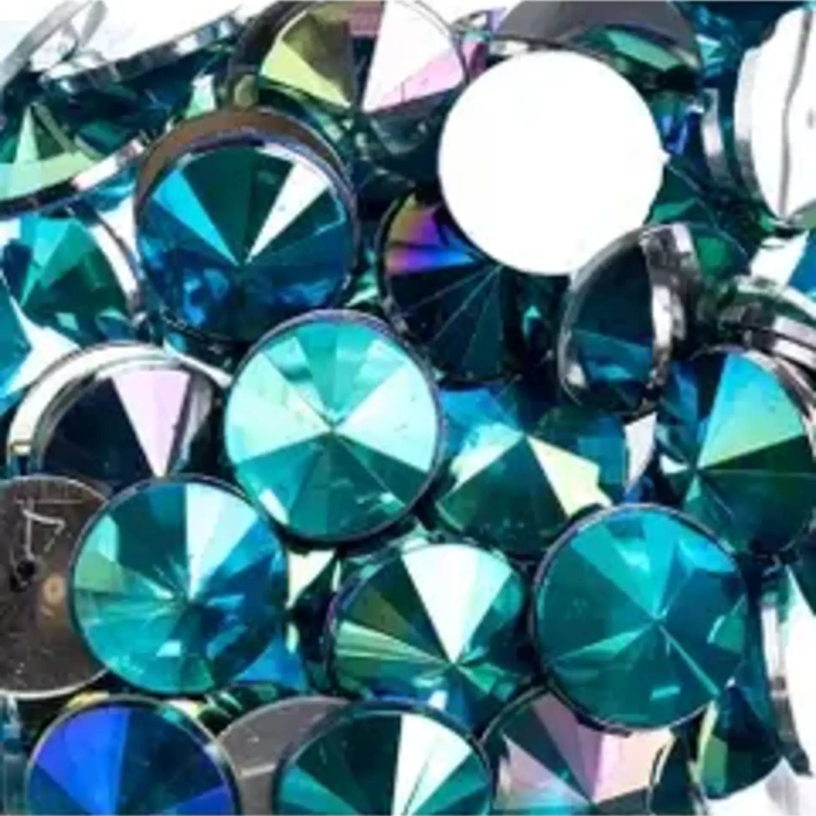 Acrylic Rivoli Flat Back Rhinestones 14mm Turquoise AB 200pcs
