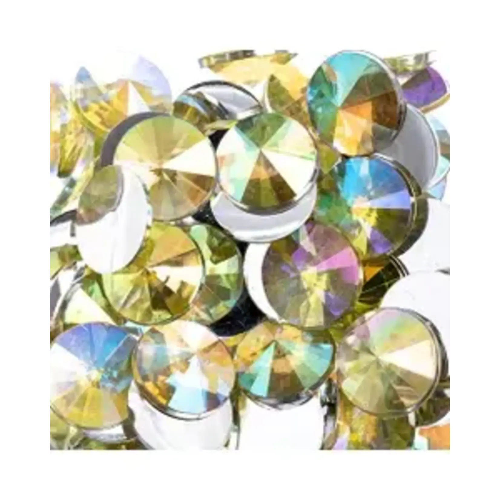 Acrylic Rivoli Flat Back Rhinestones 14mm Yellow AB 200pcs