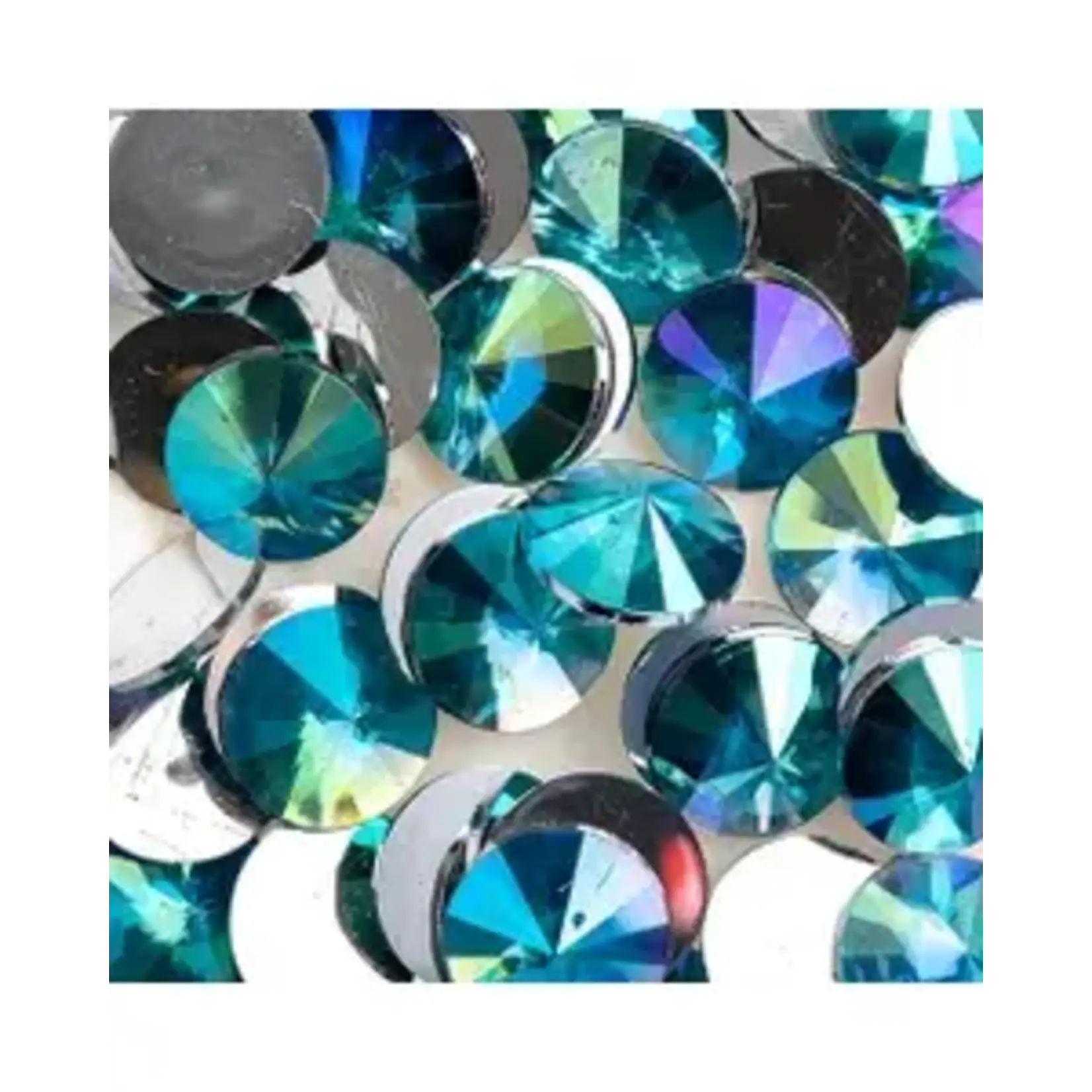 Acrylic Rivoli Flat Back Rhinestones 18mm Aqua AB 200pcs