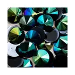 Acrylic Rivoli Flat Back Rhinestones 18mm Black AB 200pcs
