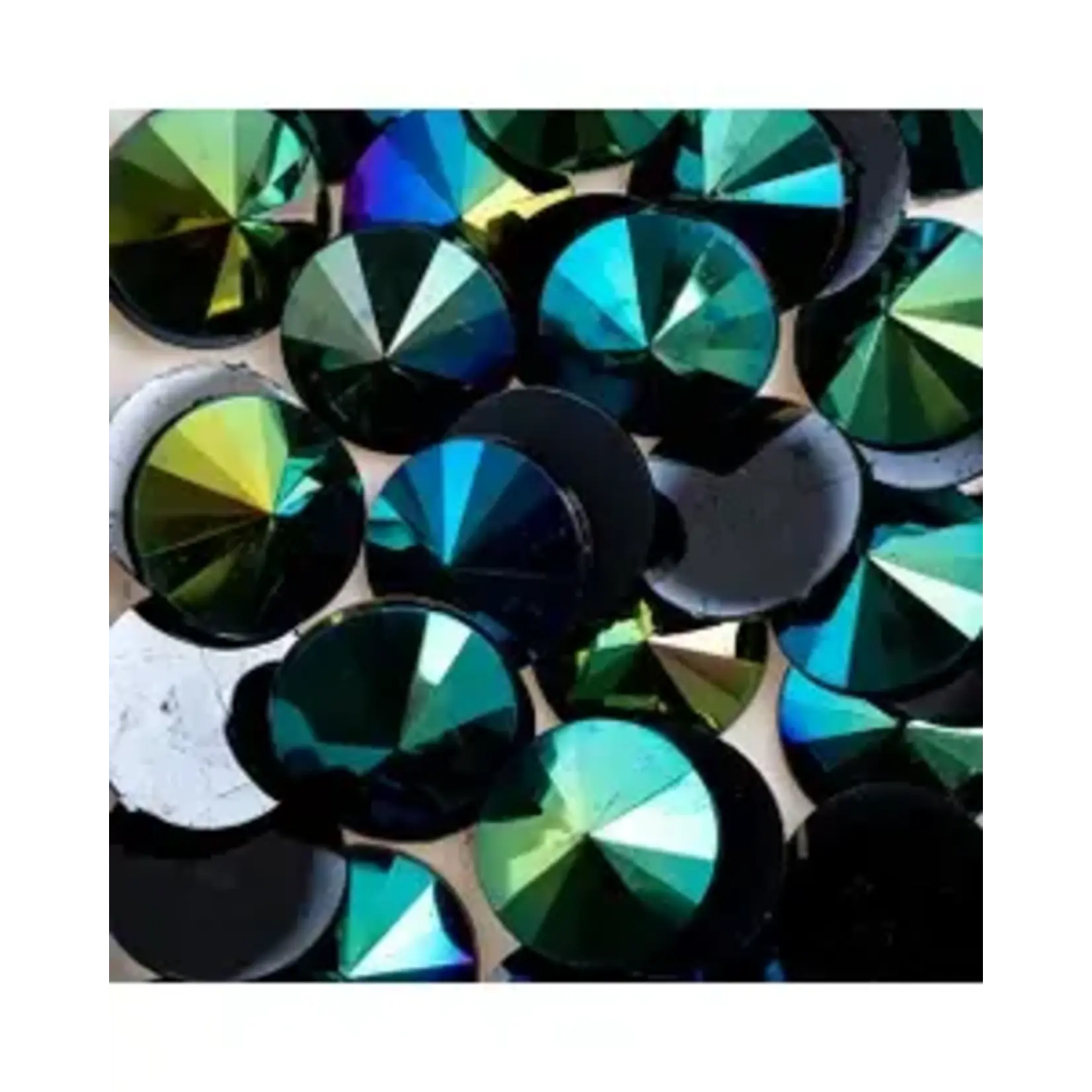 Acrylic Rivoli Flat Back Rhinestones 18mm Black AB 200pcs