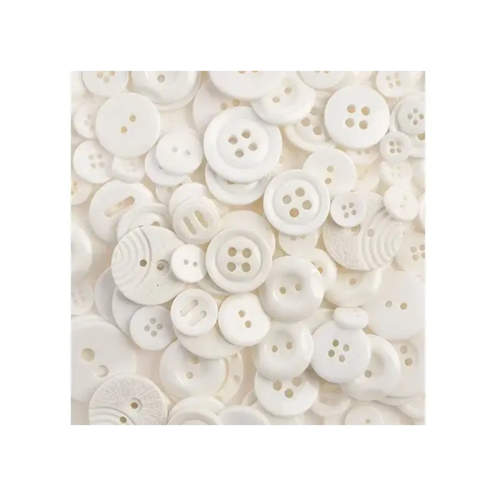 Nutton but Buttons130g Tube Mixed sizes Resin White
