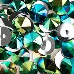 Acrylic Rivoli Flat Back Rhinestones 18mm Green AB 200pcs