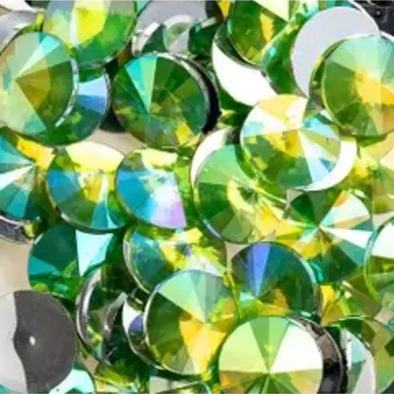 Acrylic Rivoli Flat Back Rhinestones 18mm Peridot AB 200pcs