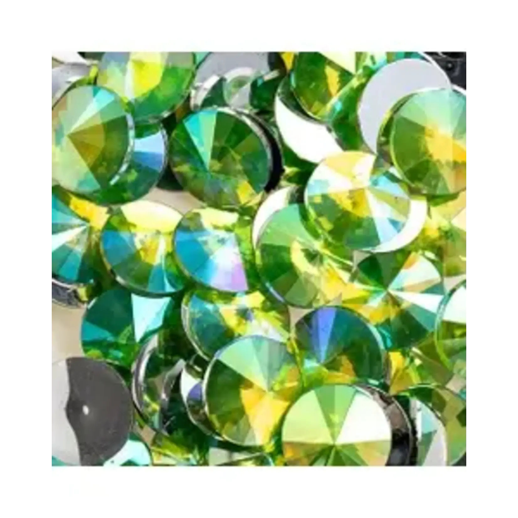 Acrylic Rivoli Flat Back Rhinestones 18mm Peridot AB 200pcs