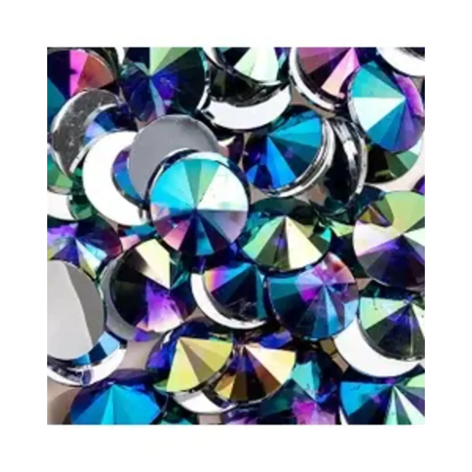 Acrylic Rivoli Flat Back Rhinestones 18mm Purple AB 200pcs