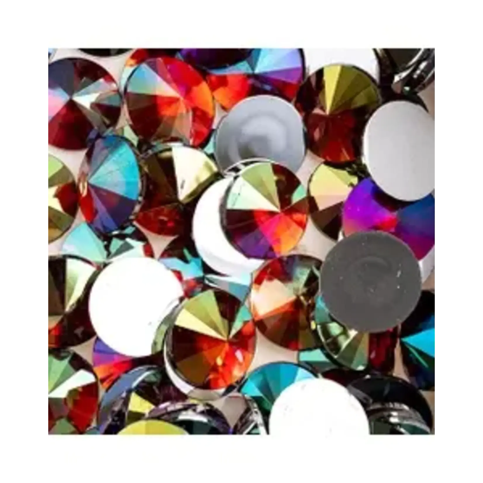 Acrylic Rivoli Flat Back Rhinestones 18mm Red AB 200pcs