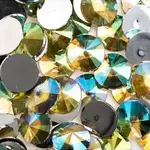 Acrylic Rivoli Flat Back Rhinestones 18mm Yellow AB 200pcs