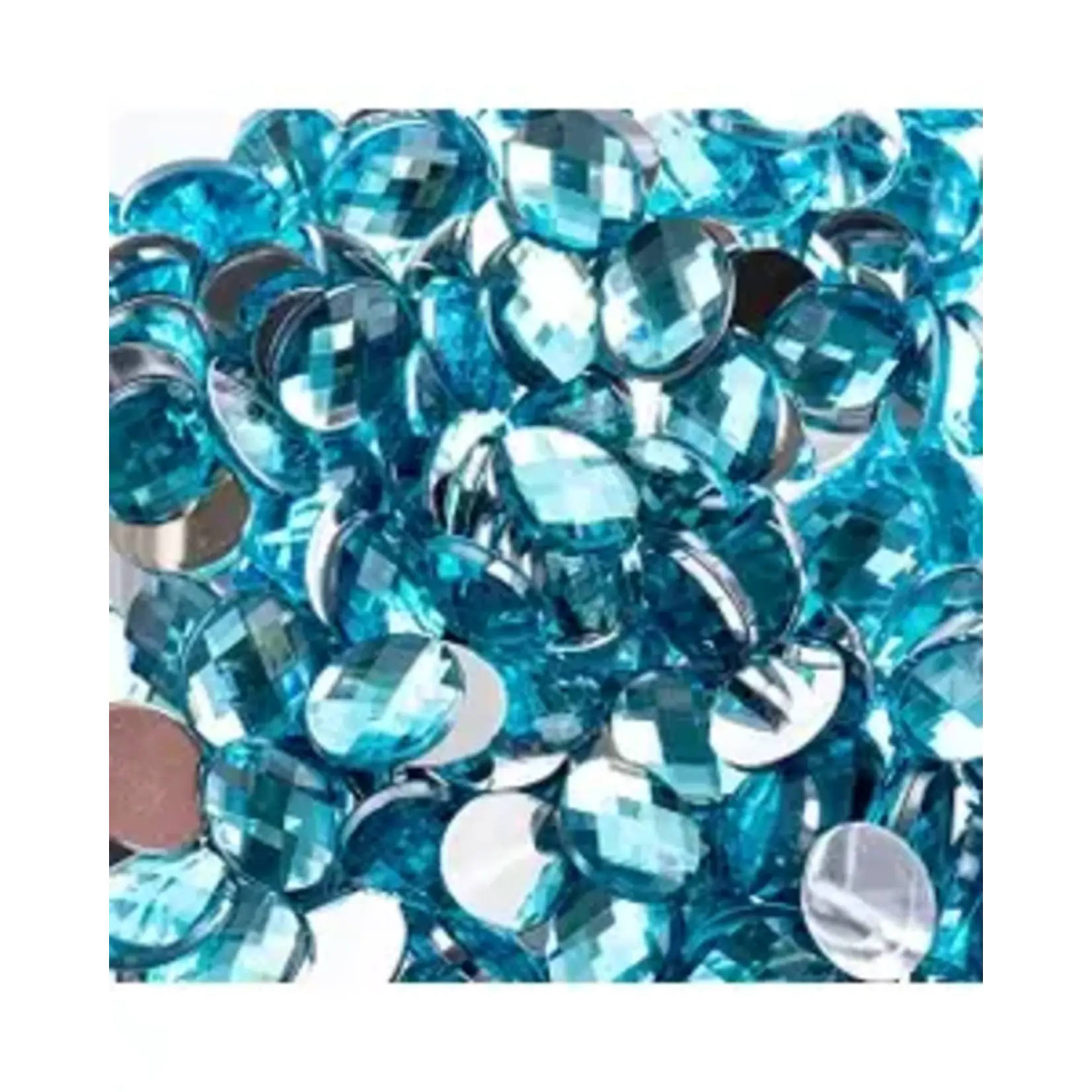 Acrylic Oval Flat Back Rhinestones  8x10mm Aqua 200pcs