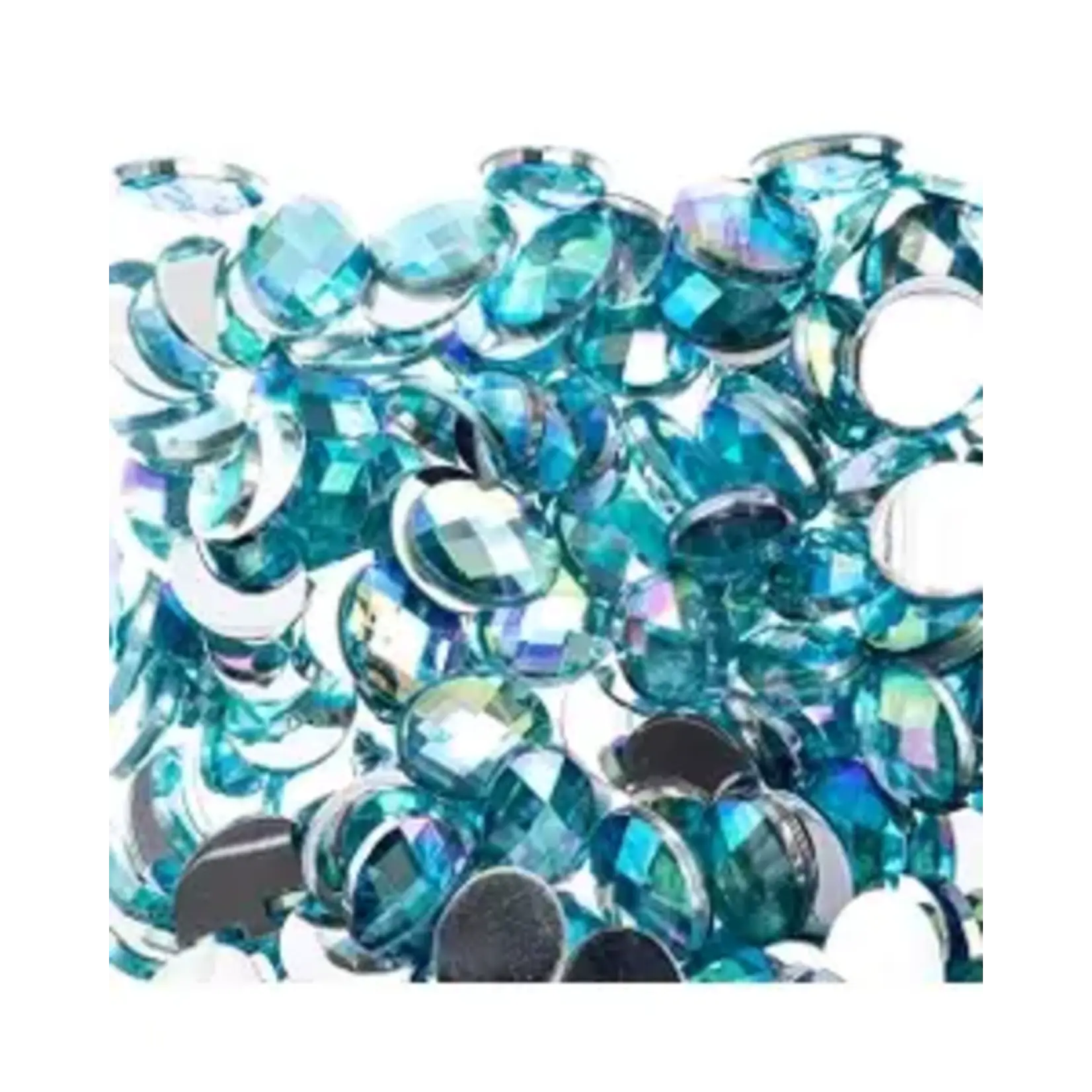 Acrylic Oval Flat Back Rhinestones  8x10mm Aqua AB 200pcs