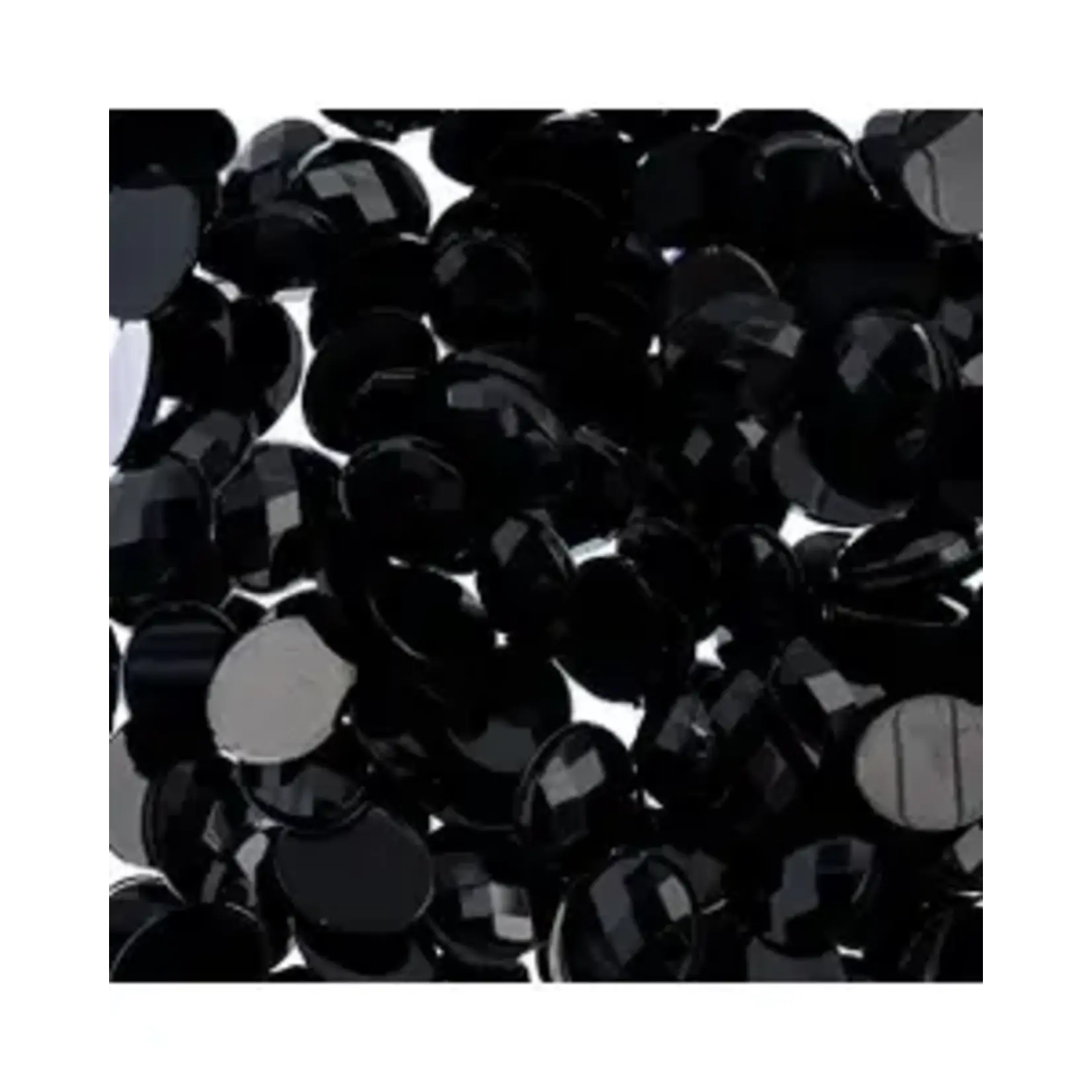 Acrylic Oval Flat Back Rhinestones  8x10mm Black 200pcs