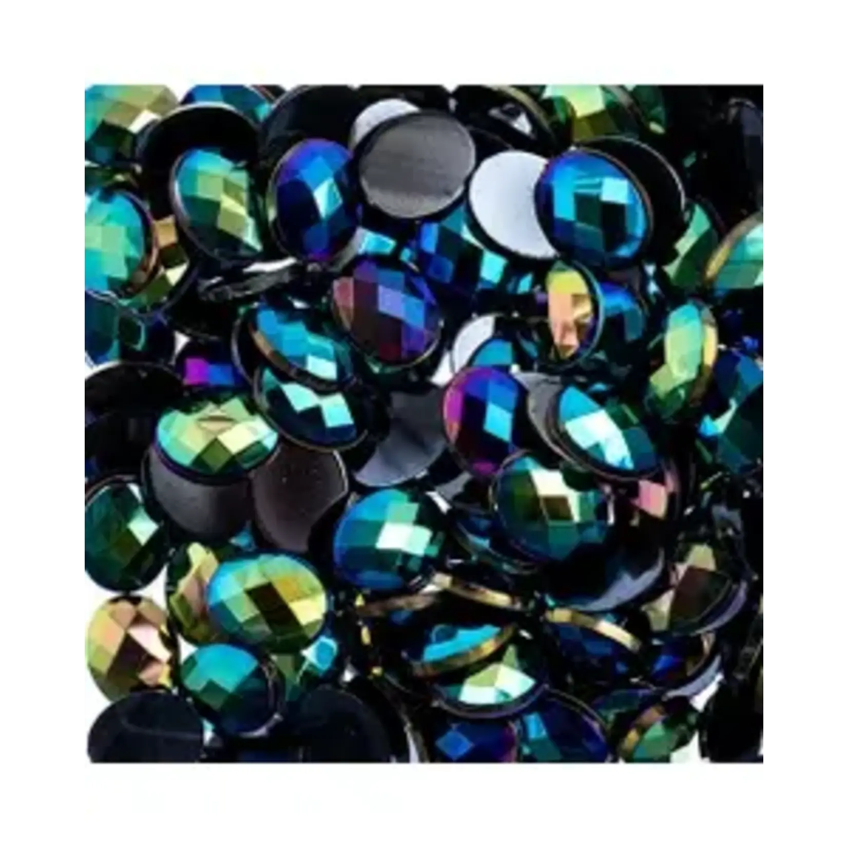 Acrylic Oval Flat Back Rhinestones  8x10mm Black AB 200pcs