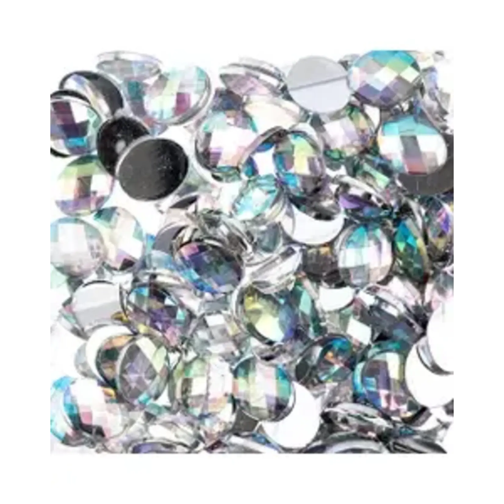 Acrylic Oval Flat Back Rhinestones  8x10mm Crystal AB 200pcs
