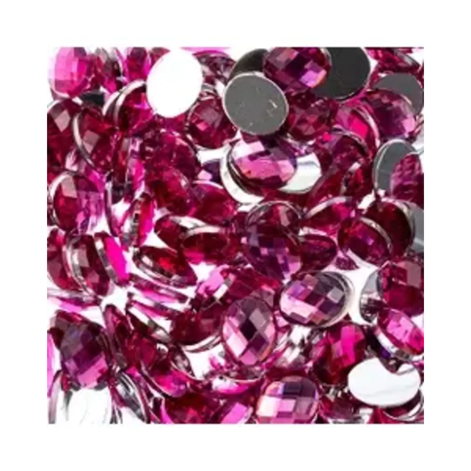 Acrylic Oval Flat Back Rhinestones  8x10mm Fuchsia 200pcs
