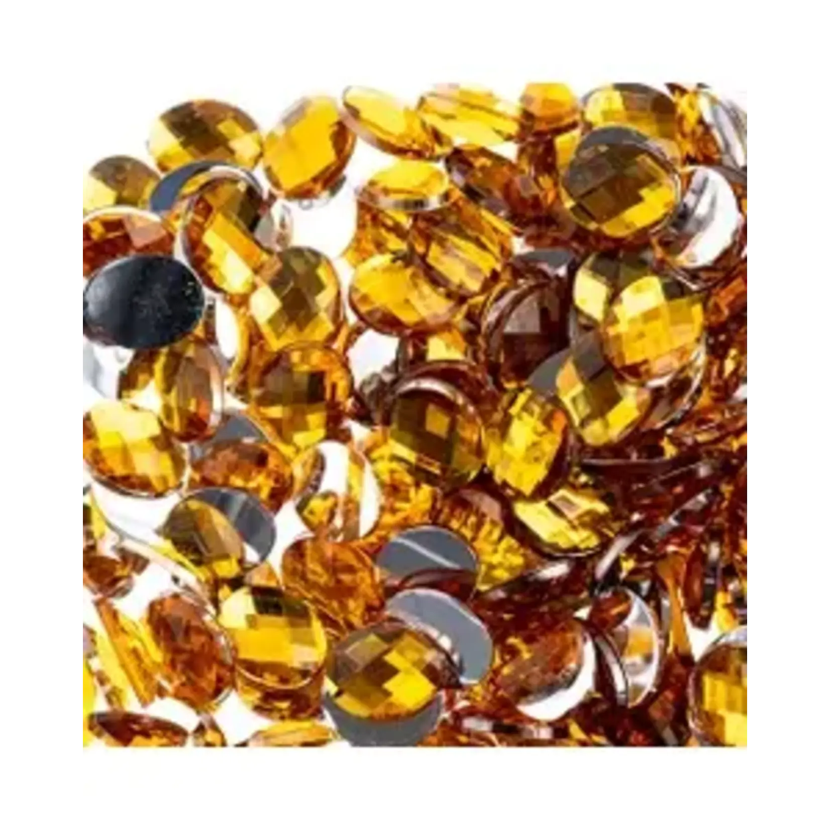 Acrylic Oval Flat Back Rhinestones  8x10mm Gold 200pcs