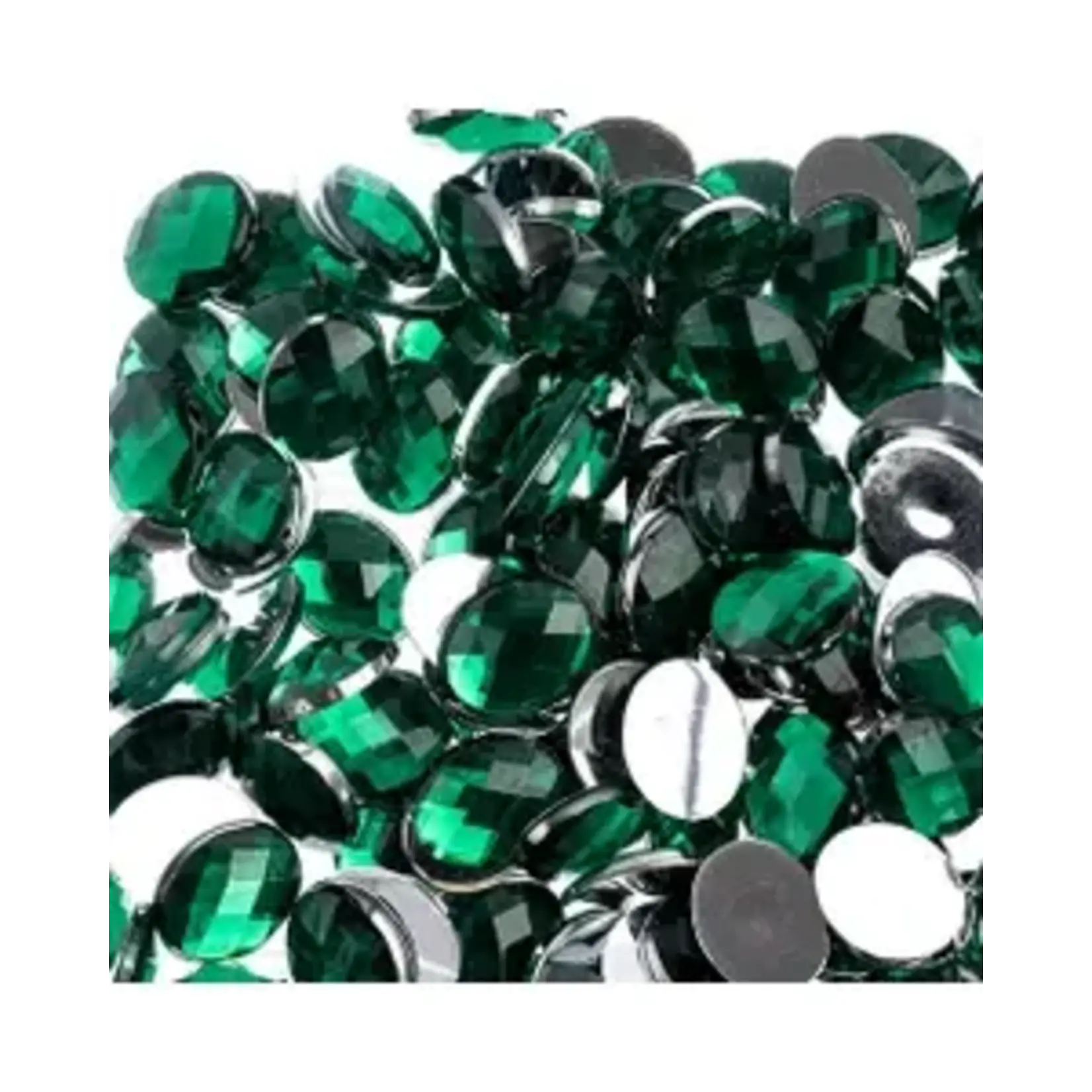 Acrylic Oval Flat Back Rhinestones  8x10mm Green 200pcs