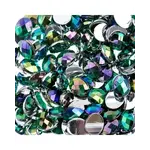 Acrylic Oval Flat Back Rhinestones  8x10mm Green AB 200pcs
