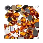 Acrylic Oval Flat Back Rhinestones  8x10mm Orange 200pcs
