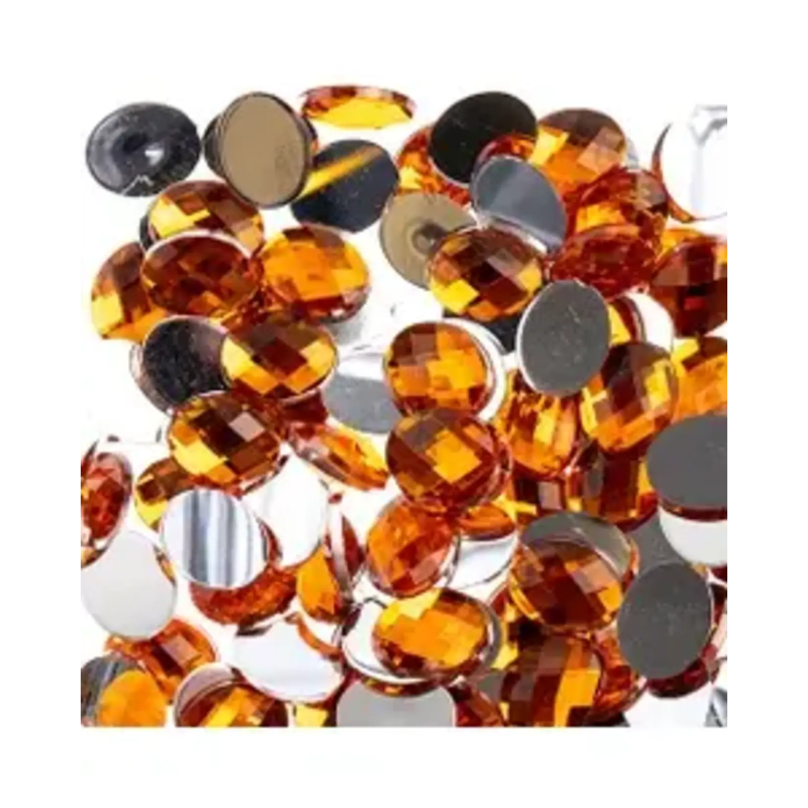 Acrylic Oval Flat Back Rhinestones  8x10mm Orange 200pcs