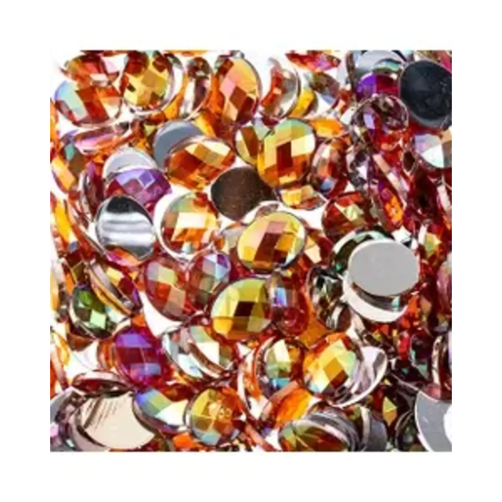 Acrylic Oval Flat Back Rhinestones  8x10mm Orange AB 200pcs