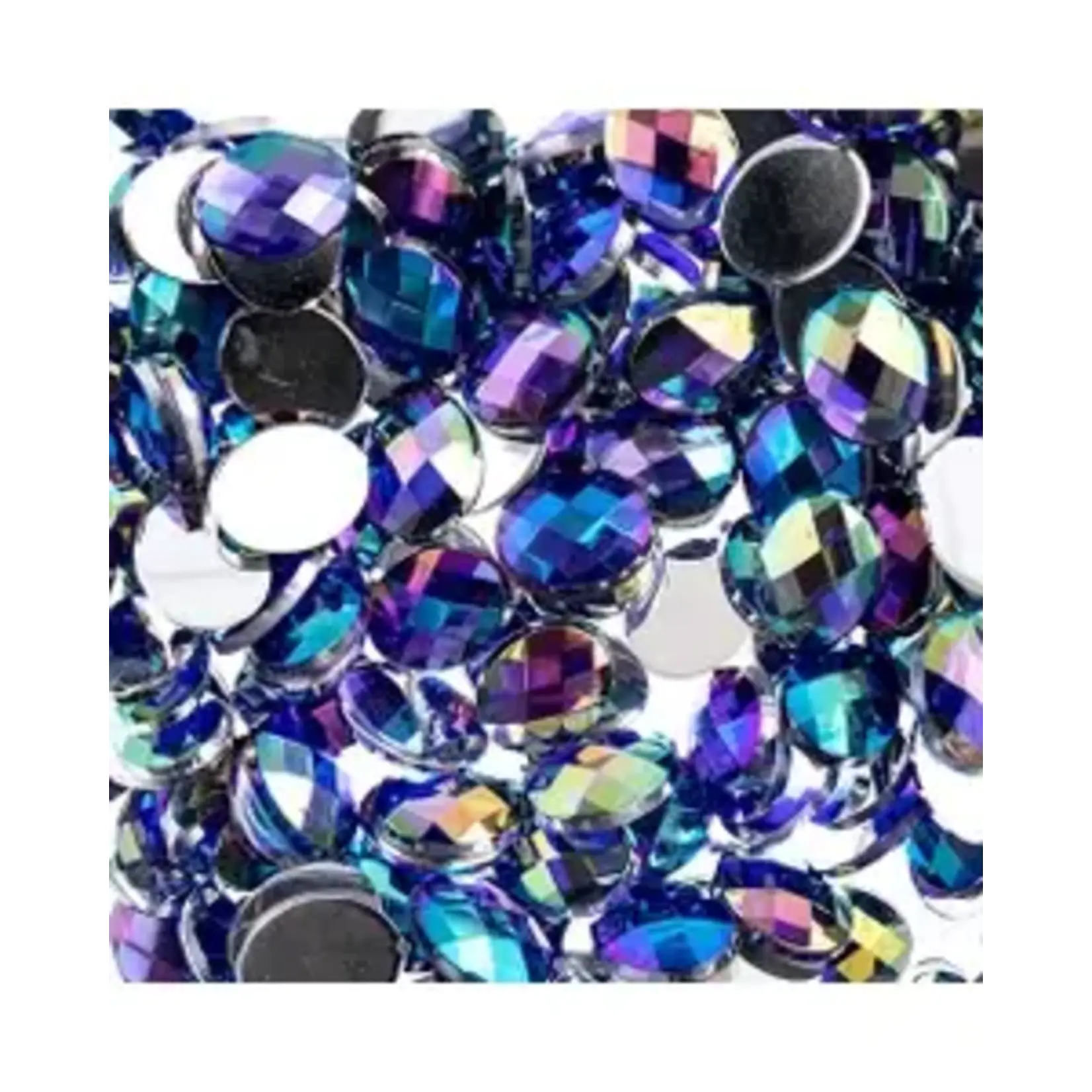 Acrylic Oval Flat Back Rhinestones  8x10mm Purple AB 200pcs
