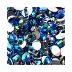 Acrylic Oval Flat Back Rhinestones  8x10mm Royal Blue AB 200pcs