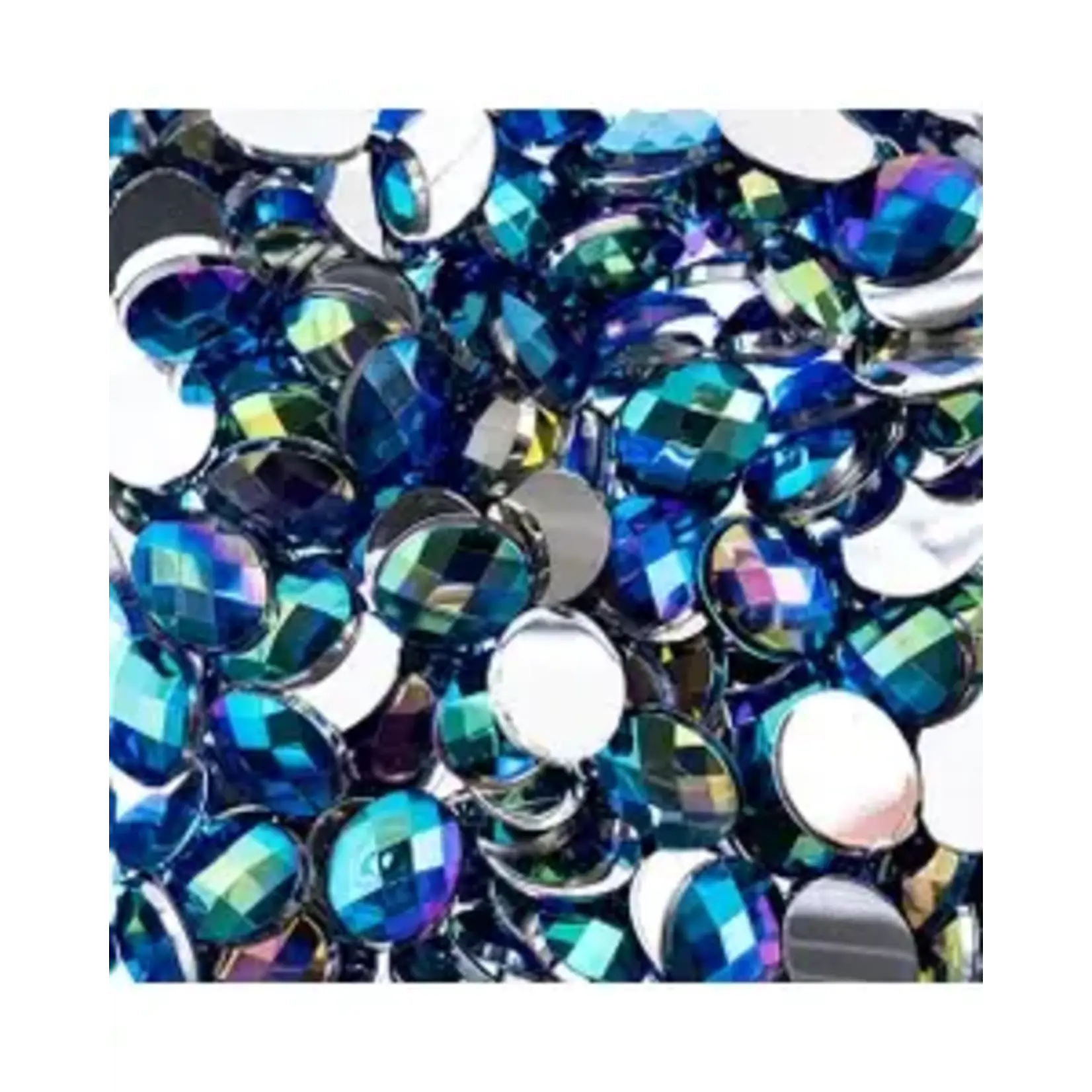 Acrylic Oval Flat Back Rhinestones  8x10mm Royal Blue AB 200pcs