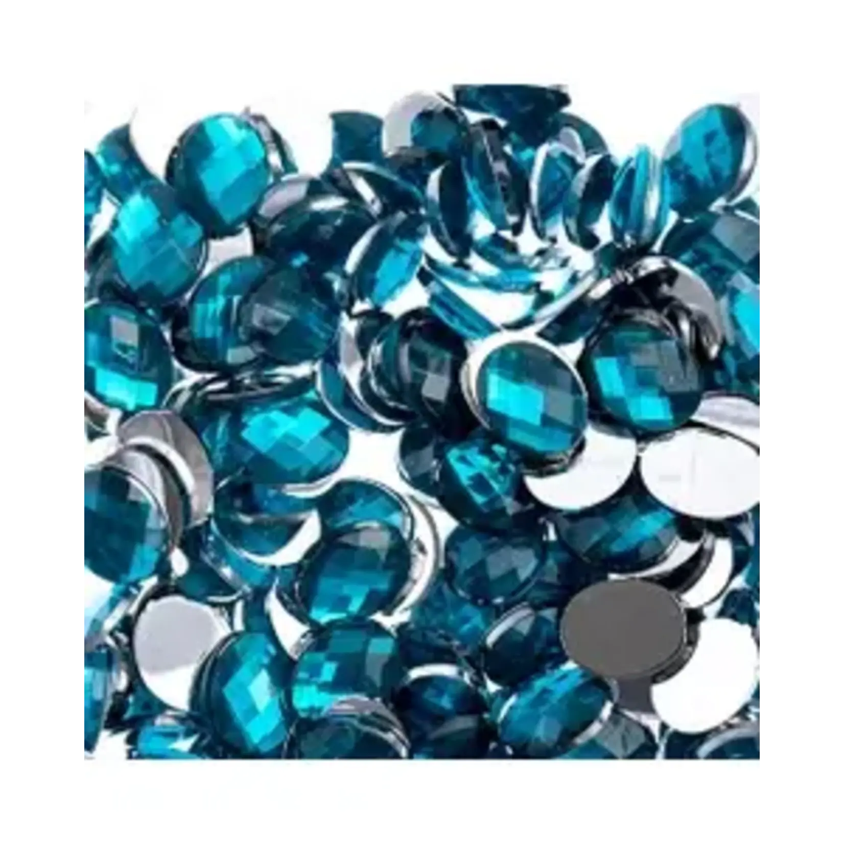 Acrylic Oval Flat Back Rhinestones  8x10mm Turquoise 200pcs